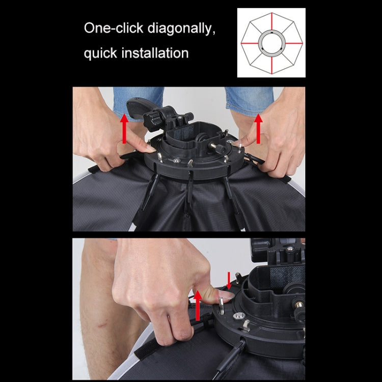 TRIOPO KS2-55 55cm Fast Loading Speedlite Flash Octagon Parabolic Softbox Diffuser (Black) - free shipping - PMC TechLife - Order now!