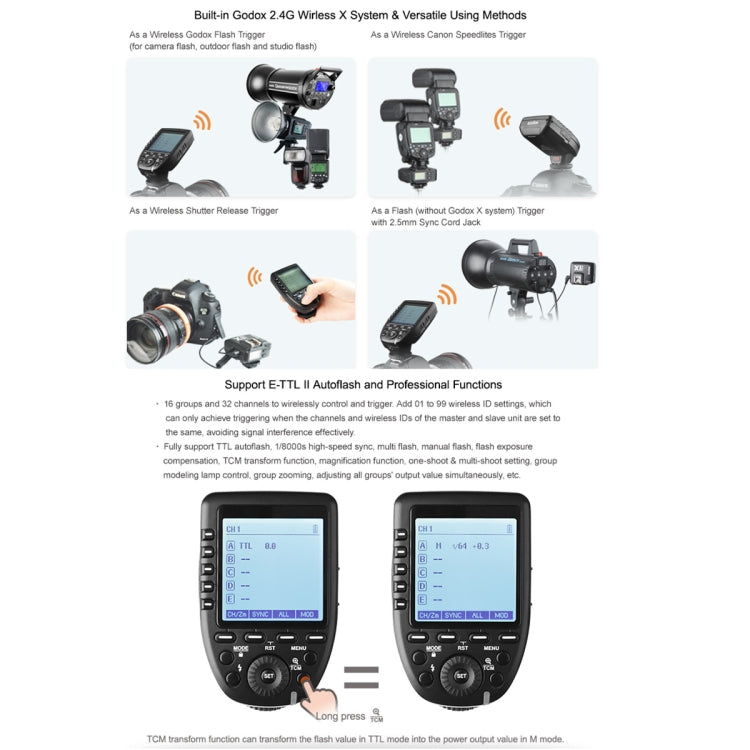 Godox Xpro-S TTL Wireless Flash Trigger for Sony (Black) - free shipping - PMC TechLife - Order now!
