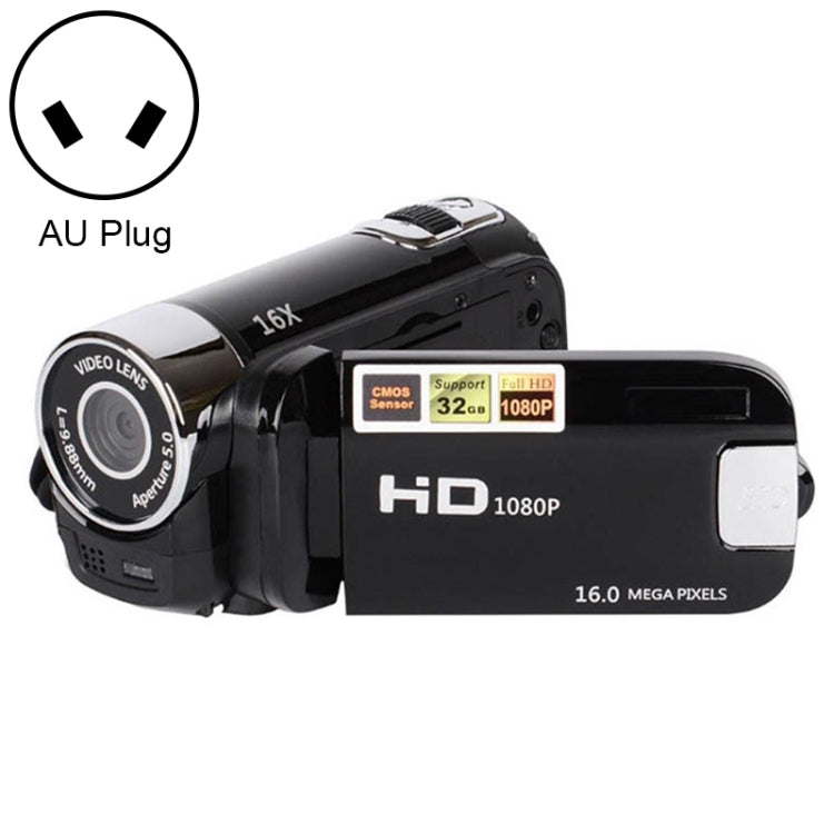 16X Digital Zoom HD 16 Million Pixel Home Travel DV Camera, AU Plug (Black) - Video Cameras by PMC Jewellery | Online Shopping South Africa | PMC Jewellery