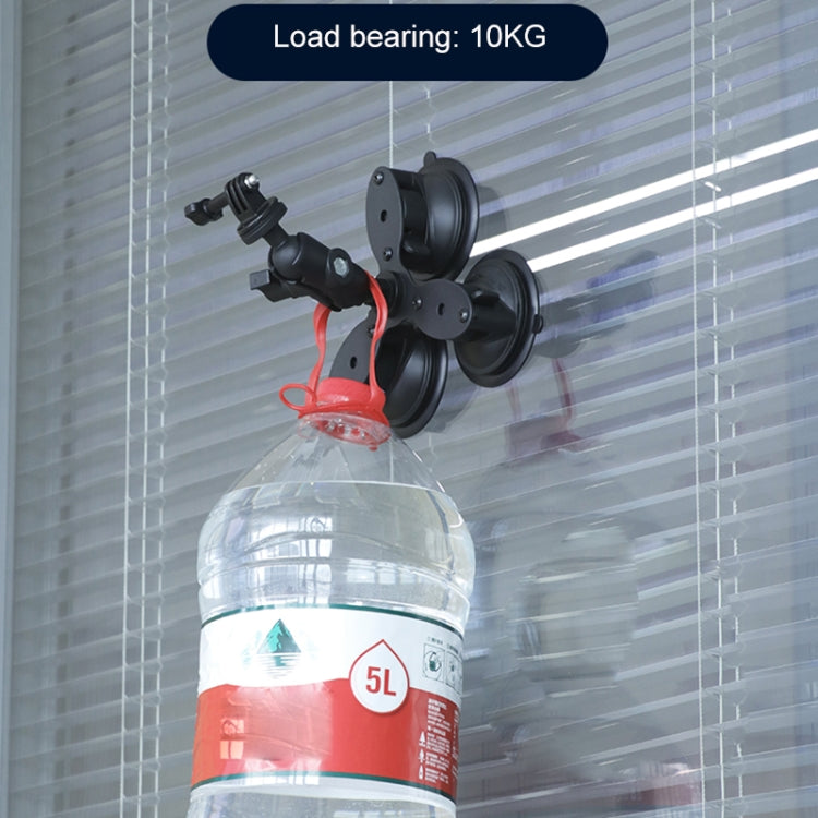 Triangle Suction Cup Mount Holder with Tripod Adapter & Steel Tether & Safety Buckle (Black) - free shipping - PMC TechLife - Order now!