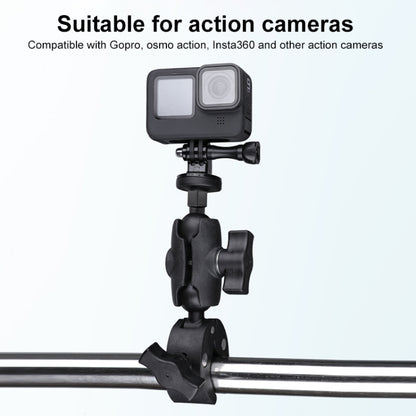 Extended Version 360 Rotation Adjustable Action Camera Bike Motorcycle Handlebar Holder (Black) - Bicycle Handlebar Mount by PMC Jewellery | Online Shopping South Africa | PMC Jewellery | Buy Now Pay Later Mobicred