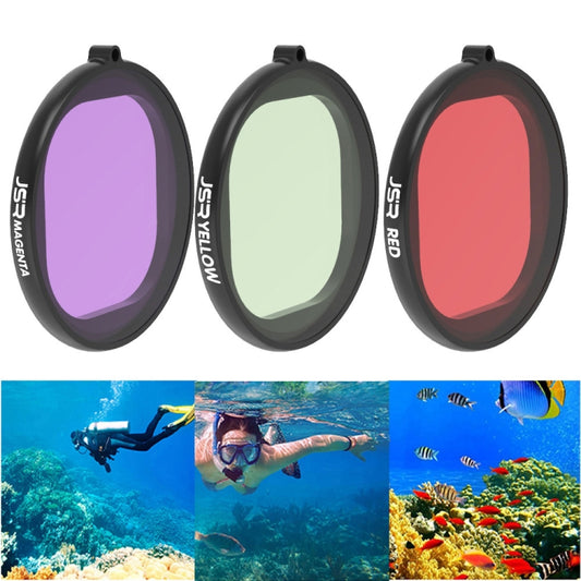 JSR Round Housing Diving 3 in 1 Red + Yellow + Purple Lens Filter for GoPro HERO8 Black - Lens Filter by JSR | Online Shopping South Africa | PMC Jewellery | Buy Now Pay Later Mobicred