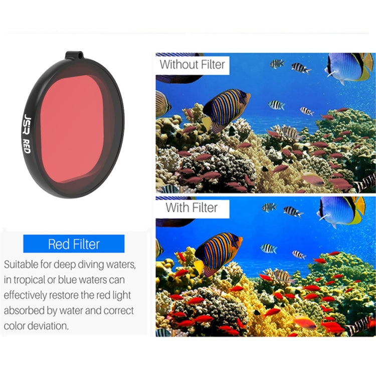 JSR Round Housing Diving Color Lens Filter for GoPro HERO8 Black(Red) - Lens Filter by JSR | Online Shopping South Africa | PMC Jewellery | Buy Now Pay Later Mobicred