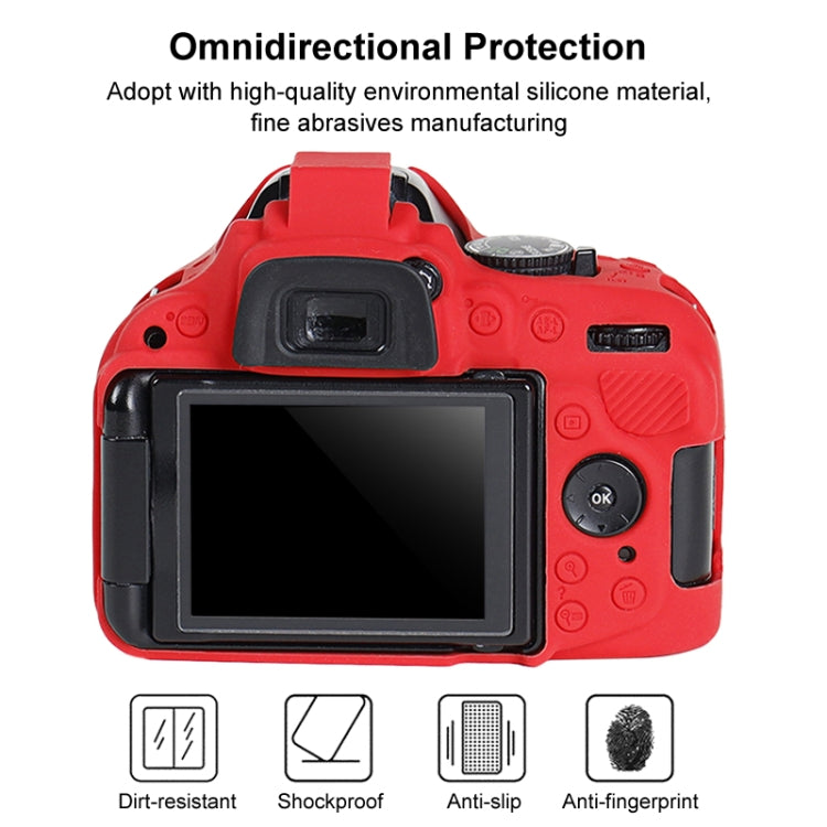 Soft Silicone Protective Case for Nikon D5200 (Red) - Protective Case by PMC TechLife | Online Shopping South Africa | PMC TechLife | Buy Now Pay Later Mobicred