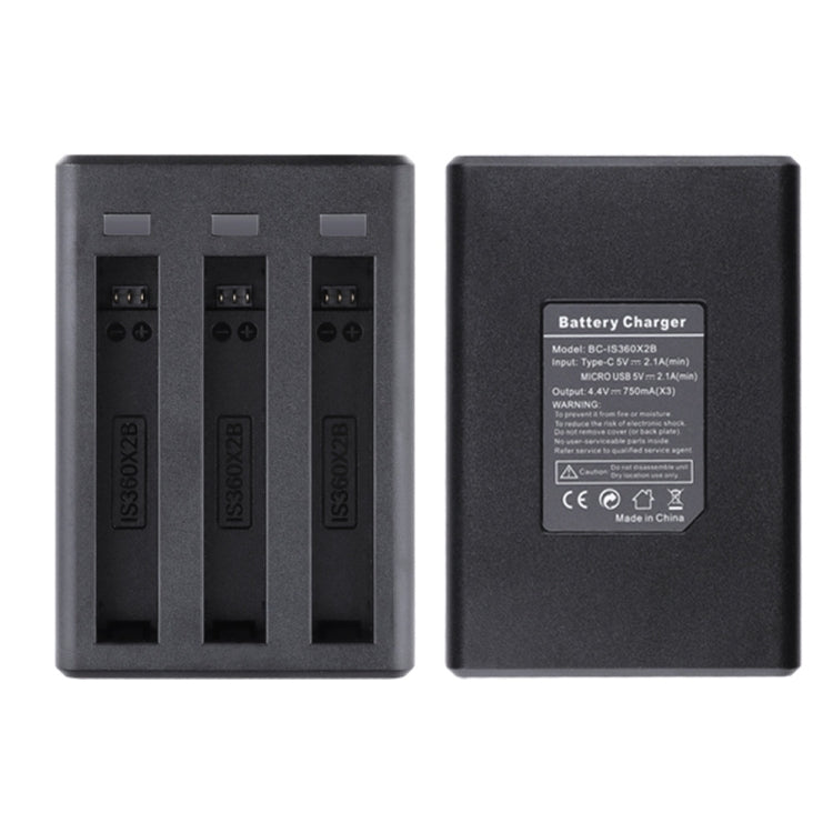 Tri-Slot Batteries Fast Charger for Insta360 One X2(Black) - Others by PMC Jewellery | Online Shopping South Africa | PMC Jewellery | Buy Now Pay Later Mobicred