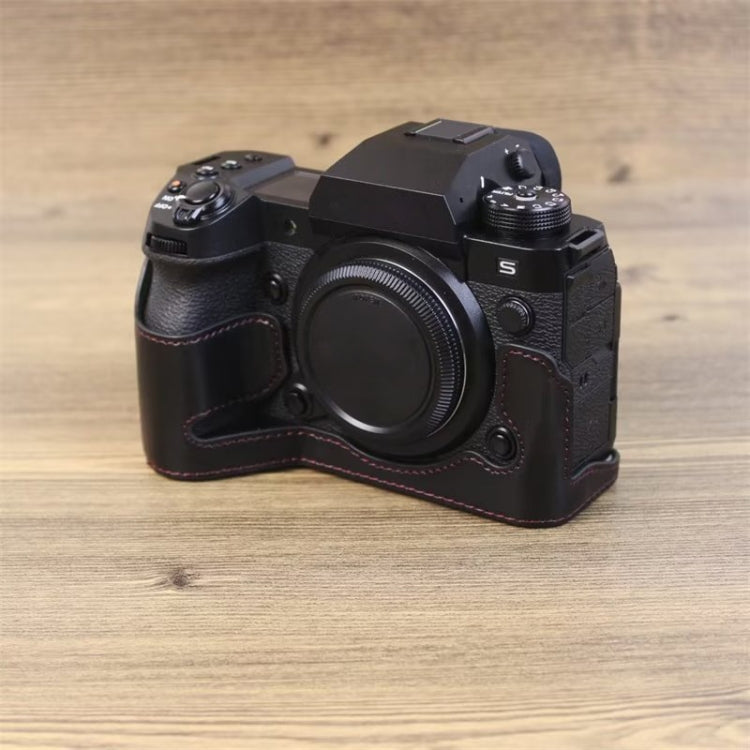 For Fujifilm XH2S 1/4 inch Thread PU Leather Camera Half Case Base (Coffee) - Half Case by PMC TechLife | Online Shopping South Africa | PMC TechLife | Buy Now Pay Later Mobicred
