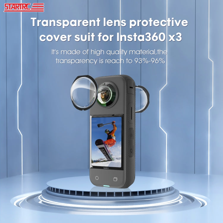 For Insta360 X3 STARTRC Lens Guard PC Protective Cover(Black) - Len Accessories by STARTRC | Online Shopping South Africa | PMC Jewellery | Buy Now Pay Later Mobicred