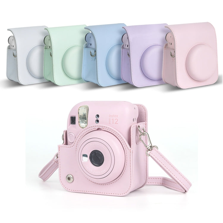 For FUJIFILM instax mini 12 Full Body Leather Case Camera Bag with Strap (Blue) - Leather Bag by PMC TechLife | Online Shopping South Africa | PMC TechLife | Buy Now Pay Later Mobicred