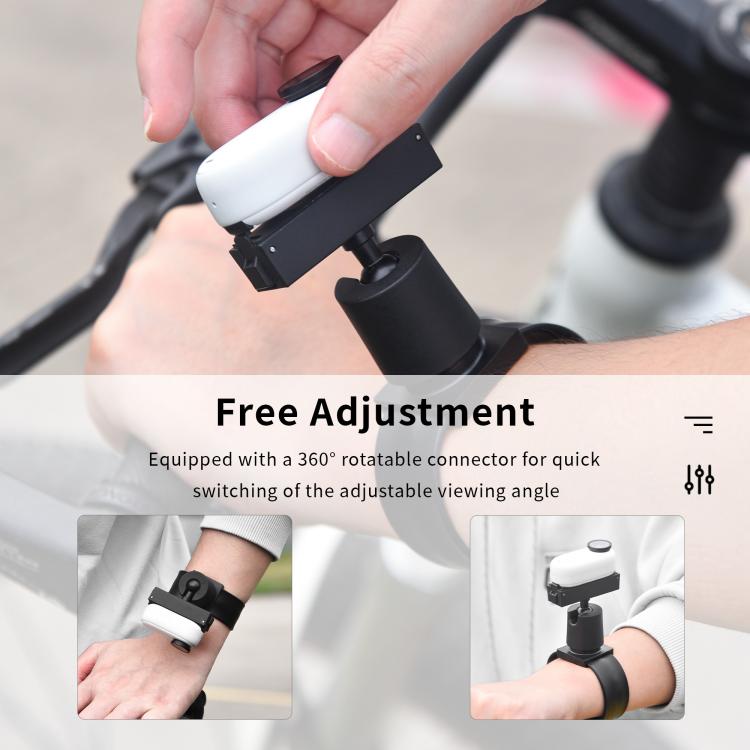 For Insta360 GO 3S / GO 3 STARTRC Silicone Wristband Snap Ring Quick Release Fixed Adapter Mount (Black) - free shipping - PMC TechLife - Order now!