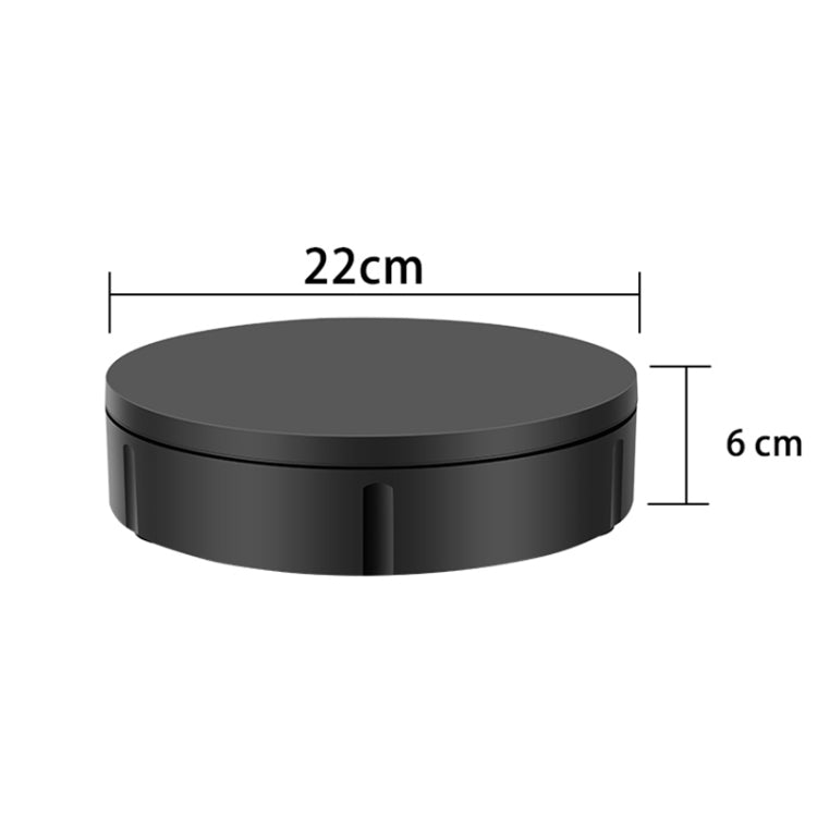 22cm USB Charging Rotating Display Stand Video Shooting Props Turntable, Load: 10kg, No Battery(Black) -  by PMC TechLife | Online Shopping South Africa | PMC TechLife | Buy Now Pay Later Mobicred