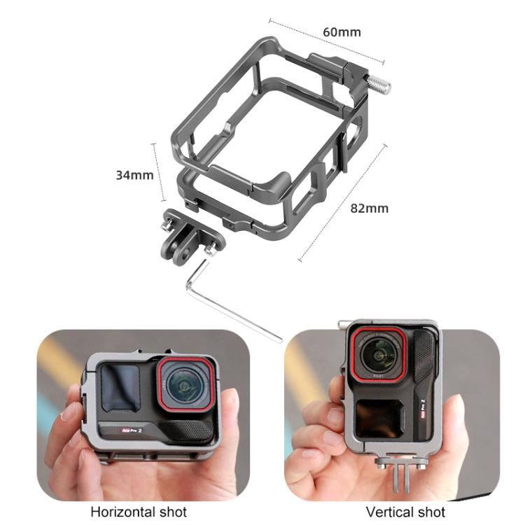 For Insta360 Ace Pro 2 Metal Protective Cage Adapter Frame - free shipping - PMC TechLife - Order now!