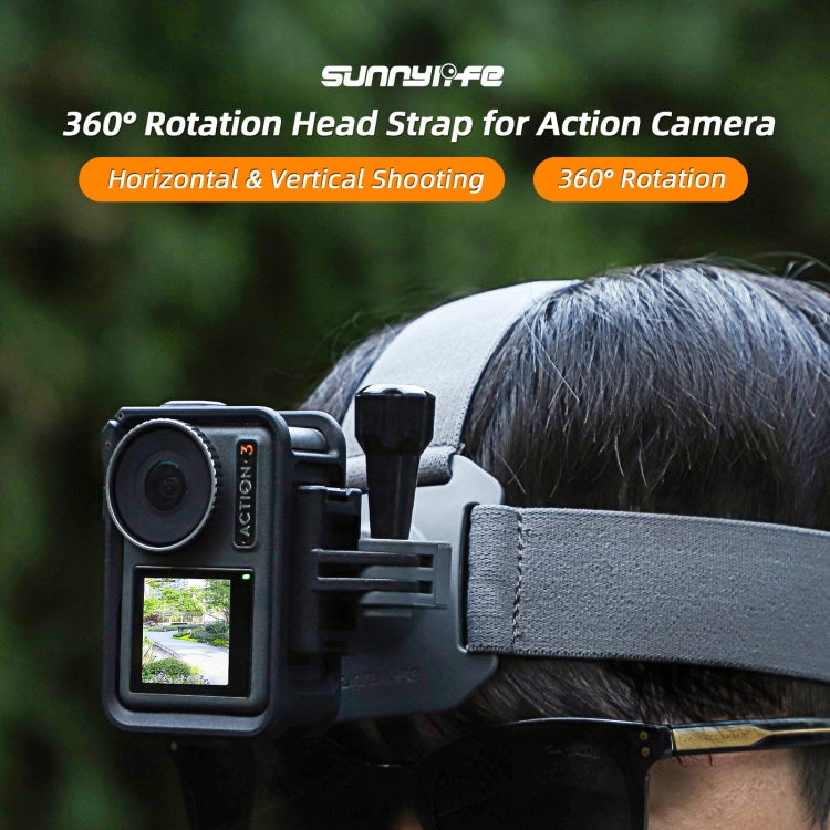 Sunnylife TD672 360 Rotation Adjustable Head Strap Vlog POV Mount Belt for GoPro, Insta360, DJI Osmo Action and Other Action Cameras  (Grey) - Head Belt by Sunnylife | Online Shopping South Africa | PMC Jewellery | Buy Now Pay Later Mobicred