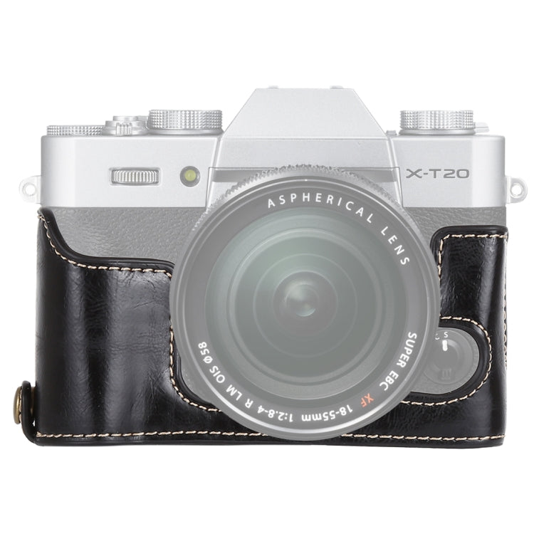 1/4 inch Thread PU Leather Camera Half Case Base for FUJIFILM X-T10 / X-T20 (Black) - free shipping - PMC TechLife - Order now!