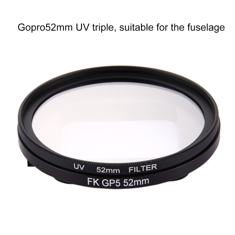 52mm 3 in 1 Round Circle UV Lens Filter with Cap for GoPro HERO7 Black/6 /5 - Lens Filter by JSR | Online Shopping South Africa | PMC Jewellery | Buy Now Pay Later Mobicred