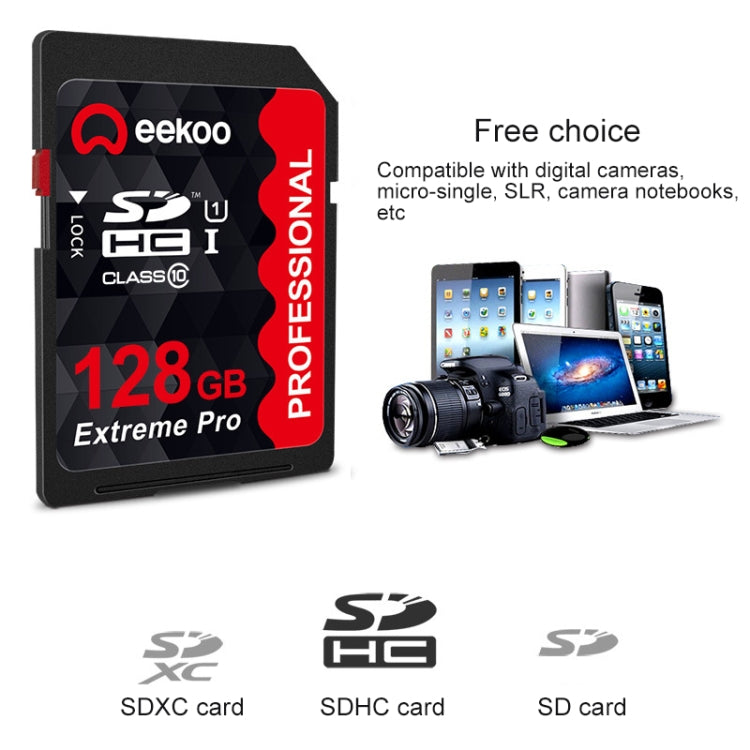 eekoo 128GB High Speed Class 10 SD Memory Card for All Digital Devices with SD Card Slot - SD Card by eekoo | Online Shopping South Africa | PMC Jewellery | Buy Now Pay Later Mobicred