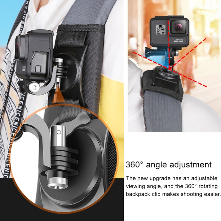 Hook and Loop Fastener Backpack Rec-Mounts Clip Clamp Mount with Screw for GoPro HERO9 Black / HERO8 Black /7 /6 /5 /5 Session /4 Session /4 /3+ /3 /2 /1, DJI Osmo Action, Xiaoyi and Other Action Cameras -  by PMC Jewellery | Online Shopping South Africa | PMC Jewellery | Buy Now Pay Later Mobicred