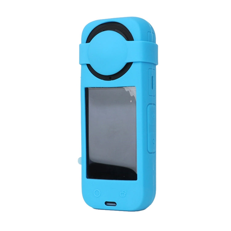 For Insta360 X4 Silicone Protective Case with Lens Cover (Blue) - Case & Bags by PMC Jewellery | Online Shopping South Africa | PMC Jewellery | Buy Now Pay Later Mobicred