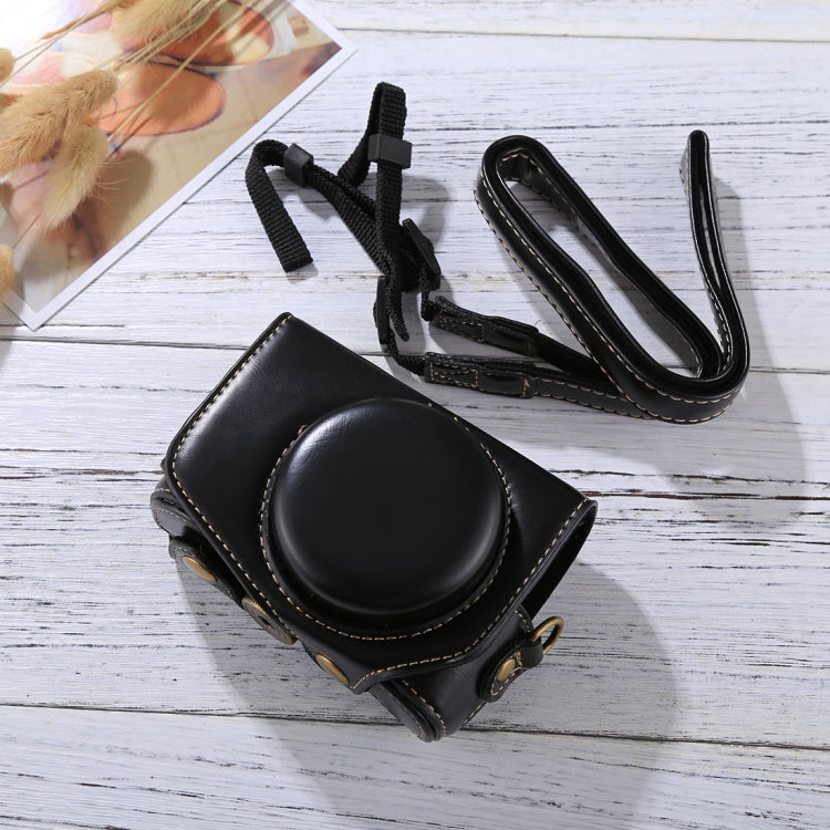 Full Body Camera PU Leather Camera Case Bag with Strap for Canon PowerShot G7 X Mark II (Black) - free shipping - PMC TechLife - Order now!