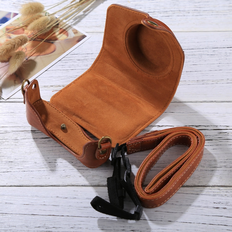 Full Body Camera PU Leather Camera Case Bag with Strap for Canon PowerShot G7 X Mark II (Brown) - free shipping - PMC TechLife - Order now!