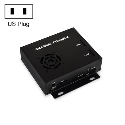 Waveshare Dual Gigabit Ethernet Mini-Computer with Metal Case & Cooling Fan for Raspberry Pi CM4(US Plug) - Mini PC Accessories by WAVESHARE | Online Shopping South Africa | PMC Jewellery | Buy Now Pay Later Mobicred