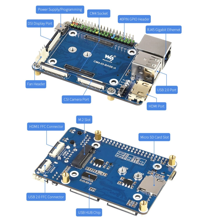 Waveshare Mini IO Board Lite Ver Mini-Computer Base Box with Metal Case & Cooling Fan for Raspberry Pi CM4(US Plug) - free shipping - PMC Jewellery - Order now!