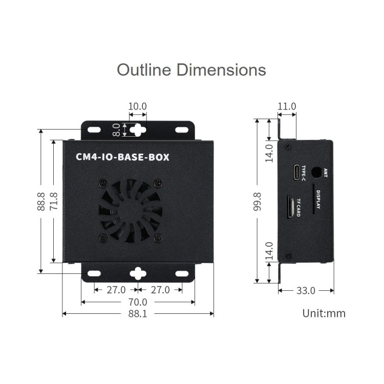 Waveshare Mini IO Board Lite Ver Mini-Computer Base Box with Metal Case & Cooling Fan for Raspberry Pi CM4(US Plug) - free shipping - PMC Jewellery - Order now!
