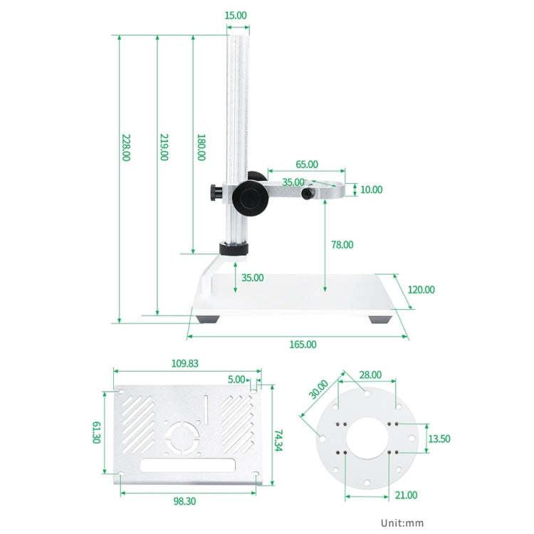 Waveshare 4.3 inch Screen Raspberry Pi Microscope Kit 12MP Camera Module with Bracket, US Plug - free shipping - PMC Jewellery - Order now!