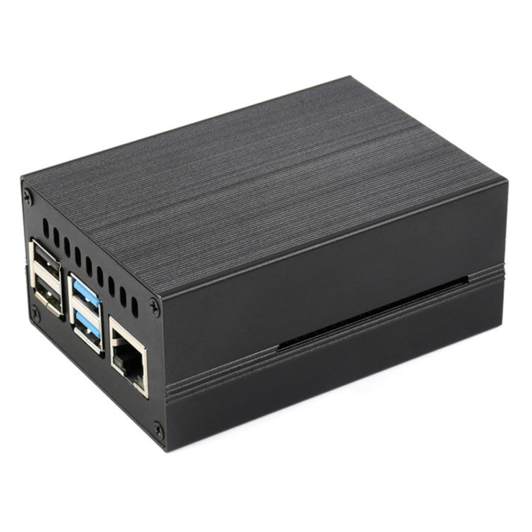 Waveshare Stripe Aluminum Cooling Case for Raspberry Pi 4, Built-In Active Radiator with Fins(Black) - Other Accessories by WAVESHARE | Online Shopping South Africa | PMC TechLife | Buy Now Pay Later Mobicred
