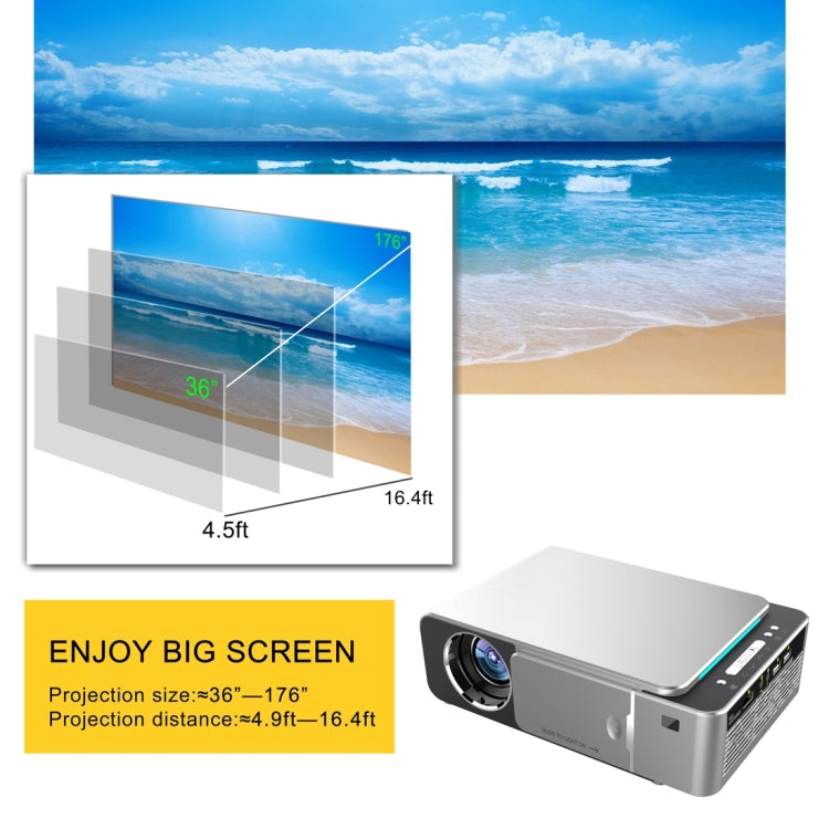 T6 3500ANSI Lumens 1080P LCD Mini Theater Projector, Standard Version, AU Plug (Silver) - LED Projector by PMC Jewellery | Online Shopping South Africa | PMC Jewellery