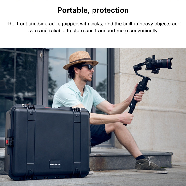 PGYTECH P-RH-001 Shockproof Waterproof Explosion-proof Hard Box Carrying Case for DJI Ronin-S, Size: 63.4x50.3cm(Black) -  by PGYTECH | Online Shopping South Africa | PMC Jewellery | Buy Now Pay Later Mobicred