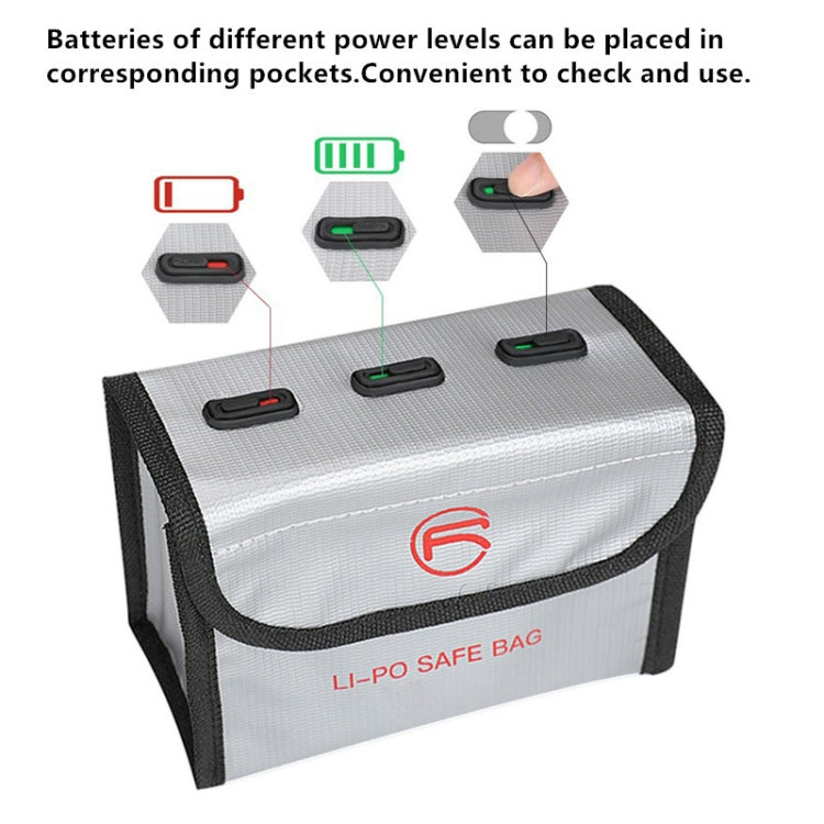 RCSTQ for DJI FPV Combo 2 x Batteries Li-Po Safe Explosion-proof Storage Bag(Silver) - Case & Bags by RCSTQ | Online Shopping South Africa | PMC TechLife | Buy Now Pay Later Mobicred
