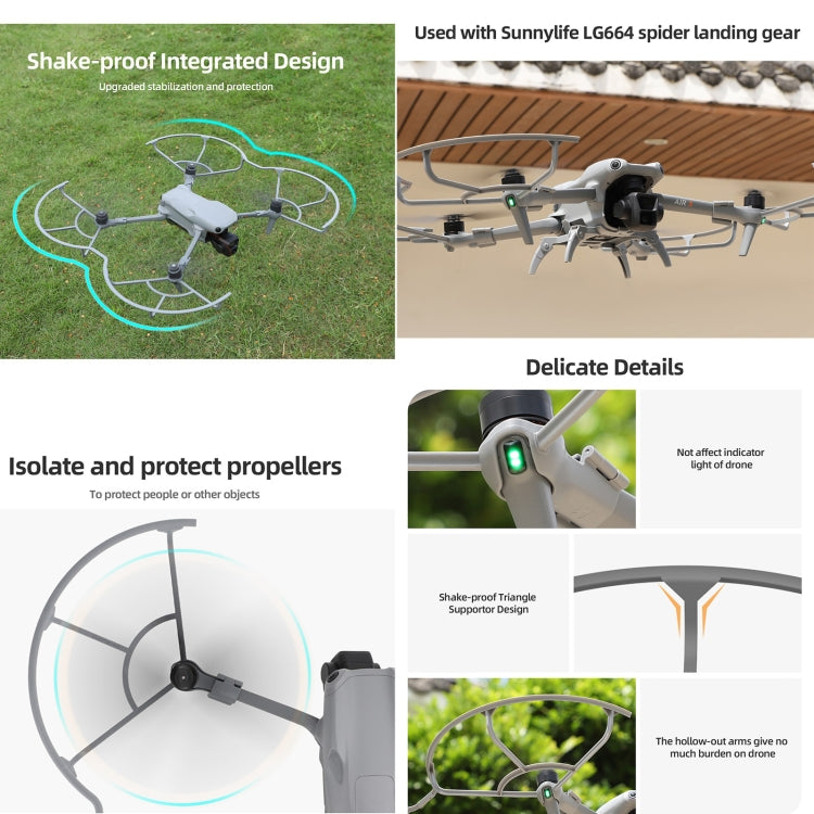 For DJI Air 3 Sunnylife KC680 Drone Propeller Protective Guard Anti-collision Ring (Grey) - Other by Sunnylife | Online Shopping South Africa | PMC TechLife | Buy Now Pay Later Mobicred