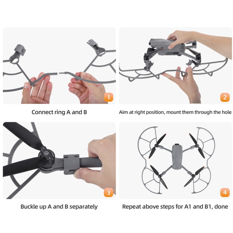 For DJI Air 3 Sunnylife KC680 Drone Propeller Protective Guard Anti-collision Ring (Grey) - Other by Sunnylife | Online Shopping South Africa | PMC Jewellery | Buy Now Pay Later Mobicred