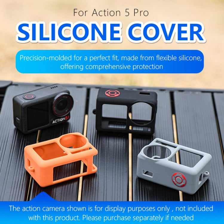 For DJI Osmo Action 5 Pro STARTRC Silicone Protective Case with Lens Cover (Orange) - free shipping - PMC TechLife - Order now!