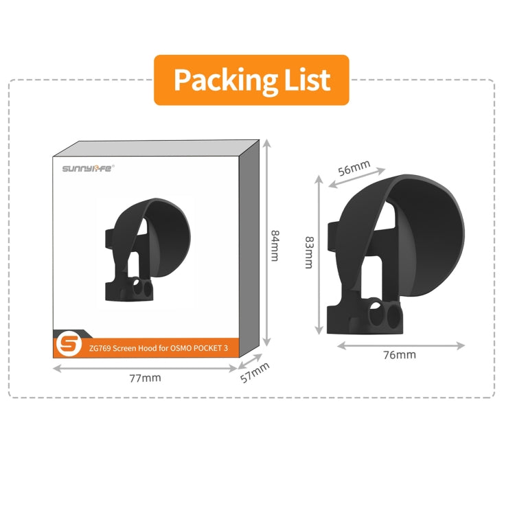 For DJI OSMO Pocket 3 Sunnylife Sunshade Screen Protective Cover Hood (Black) - free shipping - PMC TechLife - Order now!