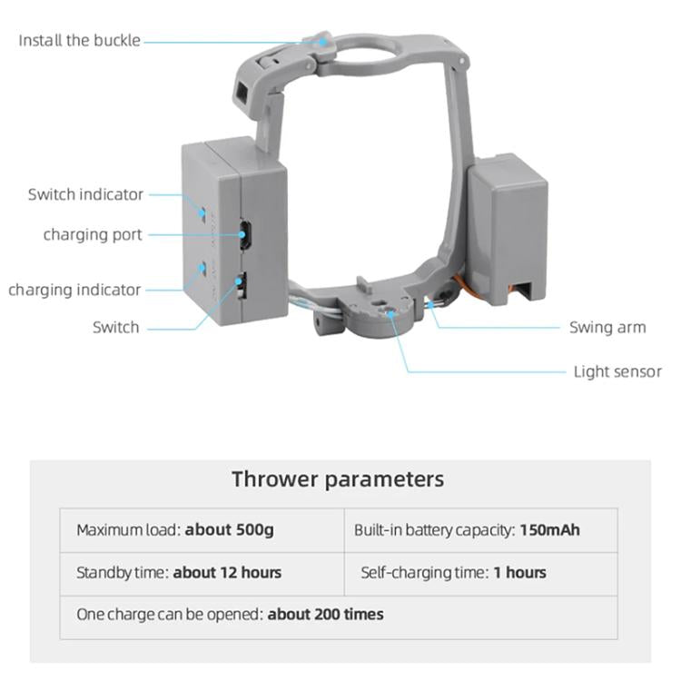 For DJI Mavic Air 2 / Air 2S BRDRC Air-Dropping System Thrower Parabolic (Grey) - free shipping - PMC TechLife - Order now!