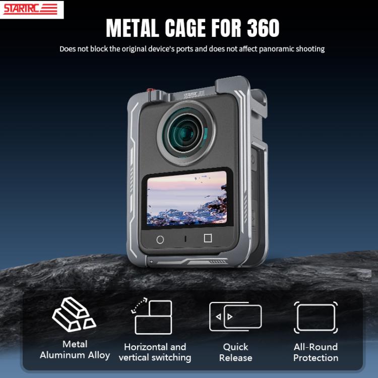 For DJI Osmo 360 STARTRC Metal Cage Frame with Cold Shoe (Grey) - free shipping - PMC TechLife - Order now!