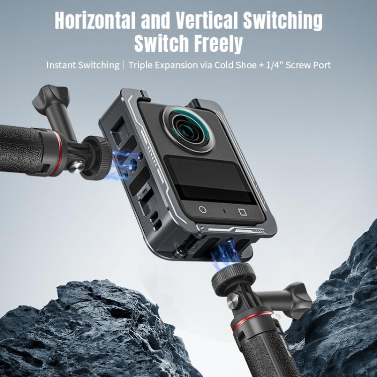 For DJI Osmo 360 STARTRC Metal Cage Frame with Cold Shoe (Grey) - free shipping - PMC TechLife - Order now!