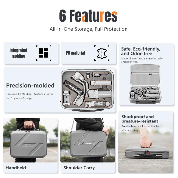 For DJI RS 4 Mini STARTRC Storage Case Box Suitcase (Dark Gray) - free shipping - PMC TechLife - Order now!
