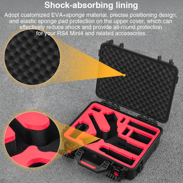 For DJI RS 4 Mini STARTRC PP Waterproof Shockproof Suitcase Portable Storage Box (Black) - free shipping - PMC TechLife - Order now!