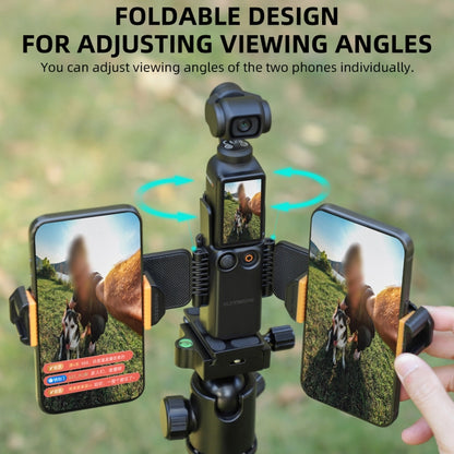 For DJI OSMO Pocket 3 Sunnylife ZJ756 Expanded Dual Phone Clamp Holder (Black) - Mount & Holder by Sunnylife | Online Shopping South Africa | PMC Jewellery | Buy Now Pay Later Mobicred