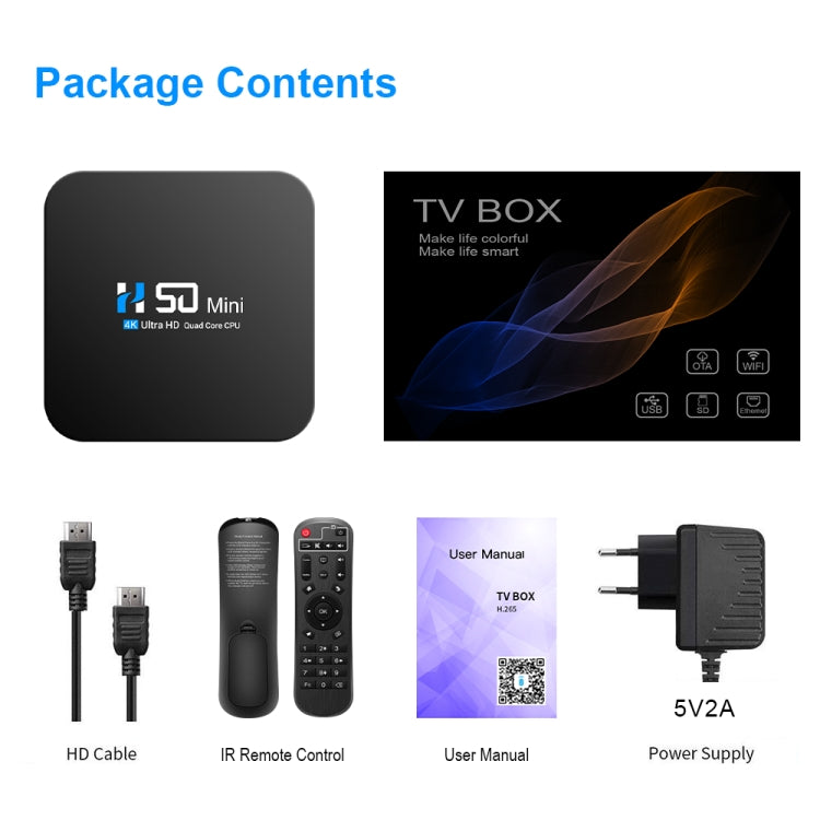 H50 Mini 4K Smart Network TV Box, Android 10.0, RK3318 Quad Core, 2GB+8GB, UK Plug - RK3318 by PMC TechLife | Online Shopping South Africa | PMC TechLife | Buy Now Pay Later Mobicred