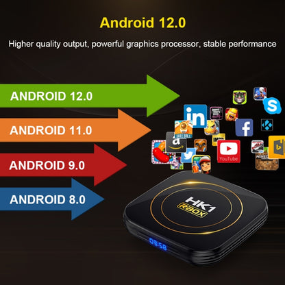 HK1 RBOX-H8S 4K Ultra HD Android 12.0 Smart TV Box with Remote Control, Allwinner H618 Quad-Core, 4GB+32GB(EU Plug) - Amlogic S905 by PMC Jewellery | Online Shopping South Africa | PMC Jewellery | Buy Now Pay Later Mobicred