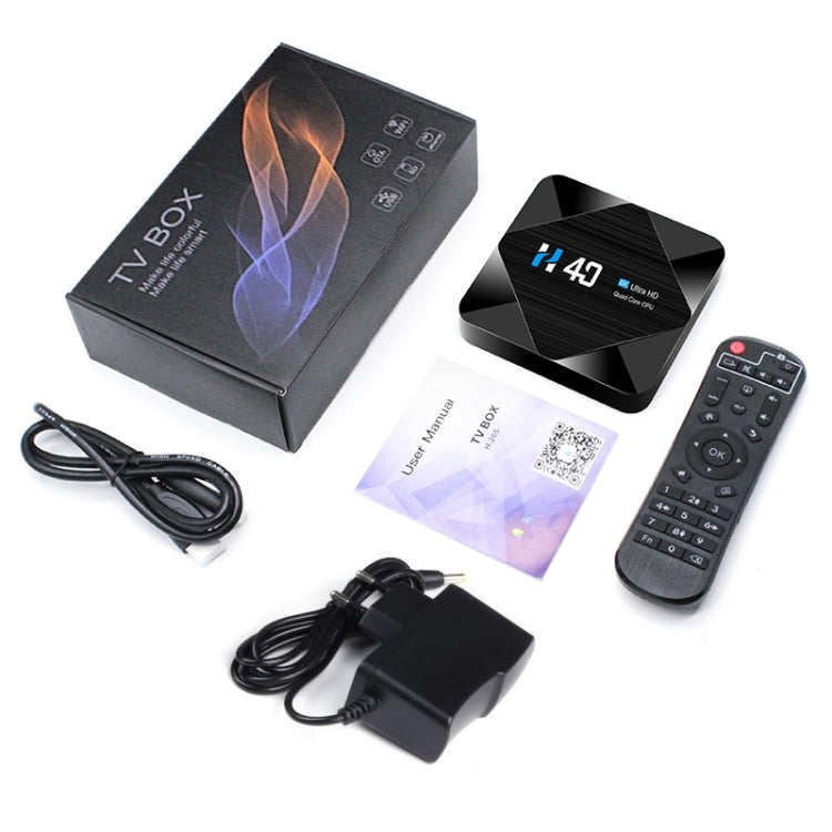 H40 4K Ultra HD Smart TV BOX Android 10.0 Media Player with Remote Control, Quad-core, RAM: 4GB, ROM: 32GB(UK Plug) - Amlogic S905 by PMC Jewellery | Online Shopping South Africa | PMC Jewellery | Buy Now Pay Later Mobicred