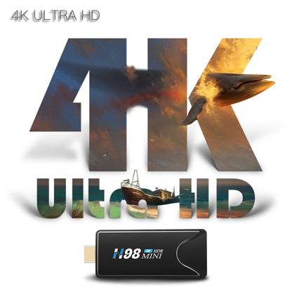 H98 Mini 4K Dongle Smart TV BOX Android 10 Media Player with Remote Control, Allwinner H313 Quad-core ARM Cortex-A53, RAM: 2GB, ROM: 16GB, Support WiFi, Bluetooth, OTG, UK Plug - Allwinner H3 by PMC Jewellery | Online Shopping South Africa | PMC Jewellery | Buy Now Pay Later Mobicred