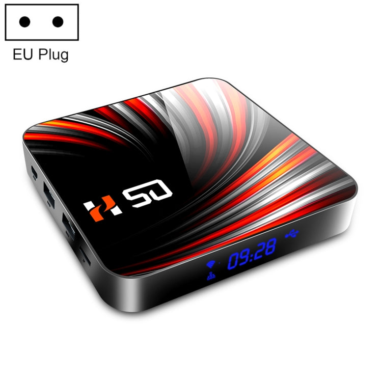 H50 4K Smart TV BOX Android 10.0 Media Player with Remote Control, Quad Core RK3318, RAM: 4GB, ROM: 32GB, 2.4GHz/5GHz WiFi, Bluetooth, EU Plug - RK3318 by PMC Jewellery | Online Shopping South Africa | PMC Jewellery | Buy Now Pay Later Mobicred