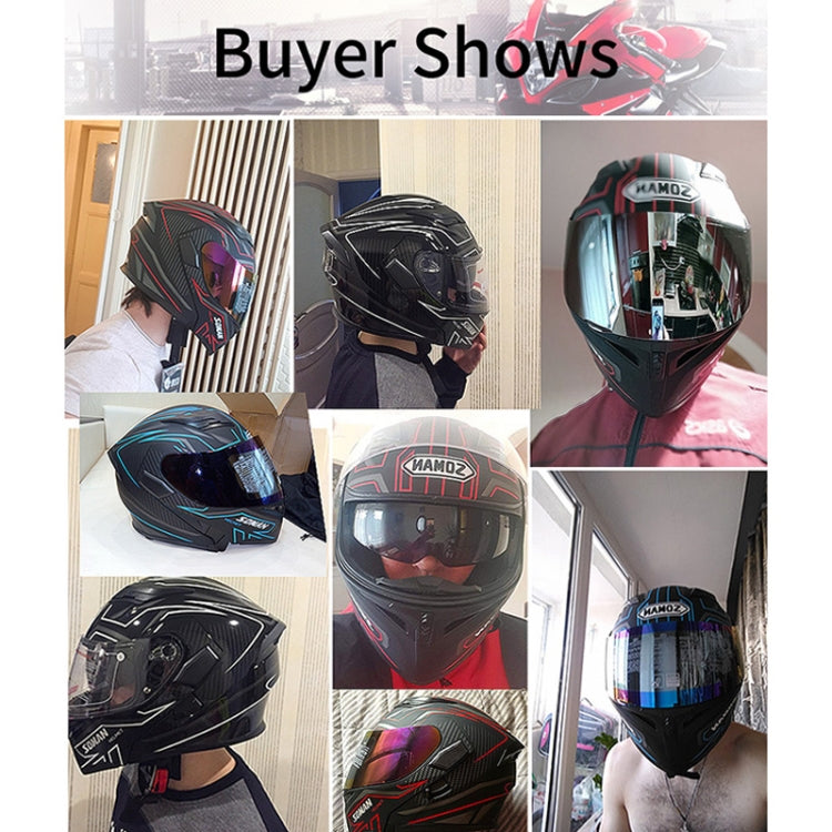 Soman 955 Skyeye Motorcycle Full / Open Face Bluetooth Helmet Headset Full Face, Supports Answer / Hang Up Calls(Black Blue) - Helmets by SOMAN | Online Shopping South Africa | PMC Jewellery | Buy Now Pay Later Mobicred