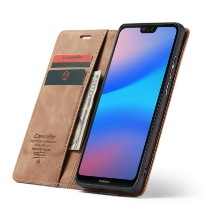 CaseMe-013  Multifunctional Horizontal Flip Leather Case with Card Slot & Holder for Huawei P20 Lite(Brown) - Huawei Cases by CaseMe | Online Shopping South Africa | PMC Jewellery | Buy Now Pay Later Mobicred