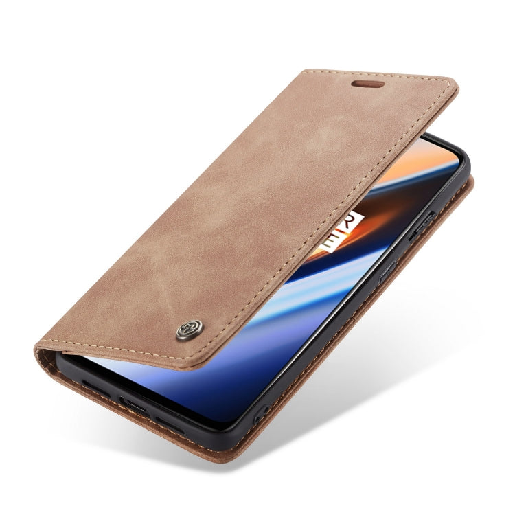 CaseMe-013 Multifunctional Horizontal Flip Leather Case with Card Slot & Holder for OnePlus 7(Brown) - OnePlus Cases by CaseMe | Online Shopping South Africa | PMC Jewellery | Buy Now Pay Later Mobicred