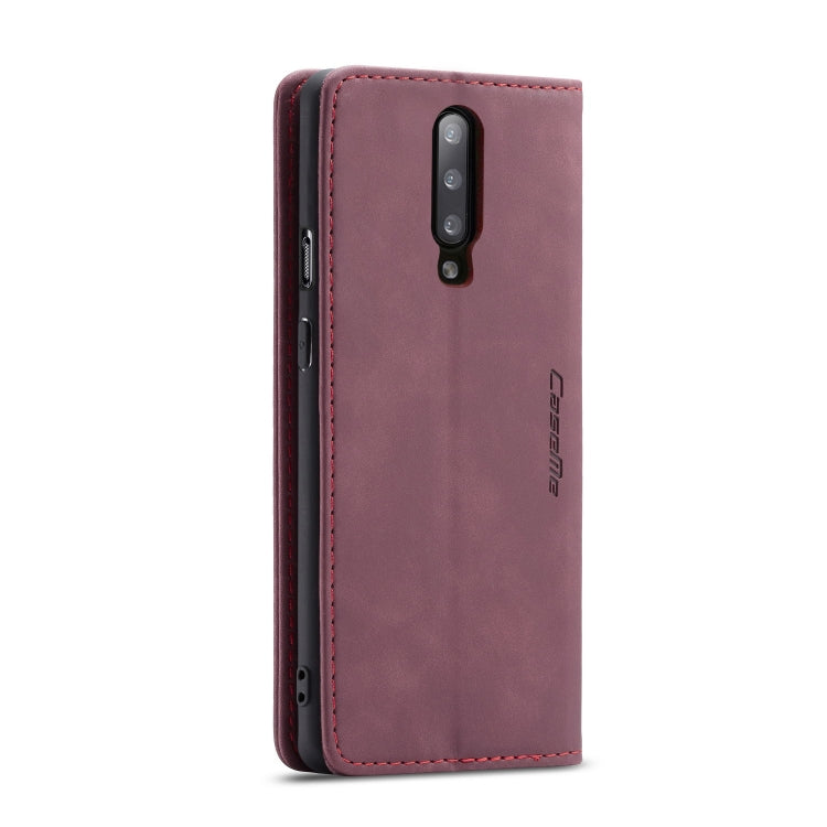 CaseMe-013 Multi-functional Retro Frosted Horizontal Flip Leather Case with Card Slot & Holder & Wallet For OnePlus 7 Pro(Wine Red) - OnePlus Cases by CaseMe | Online Shopping South Africa | PMC Jewellery | Buy Now Pay Later Mobicred